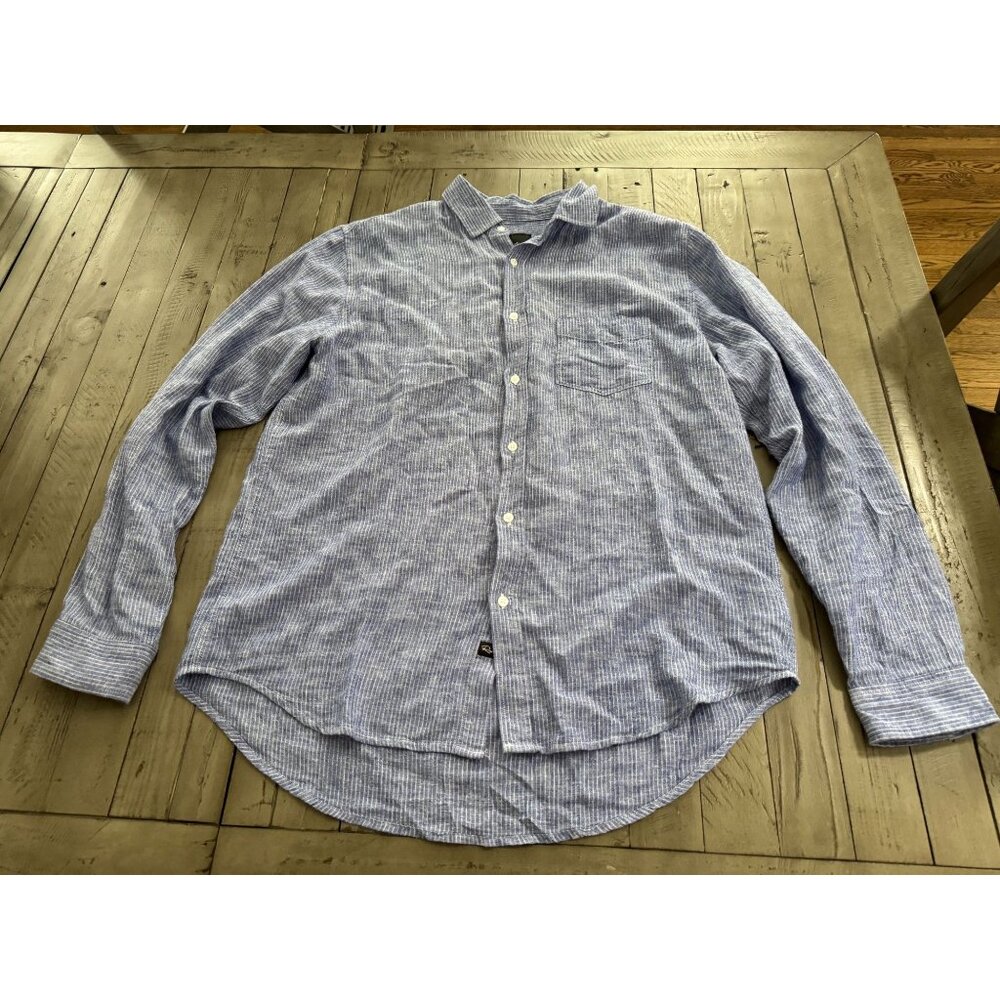 Rails Mens Connor Striped Button-Down Linen Shirt… - image 1